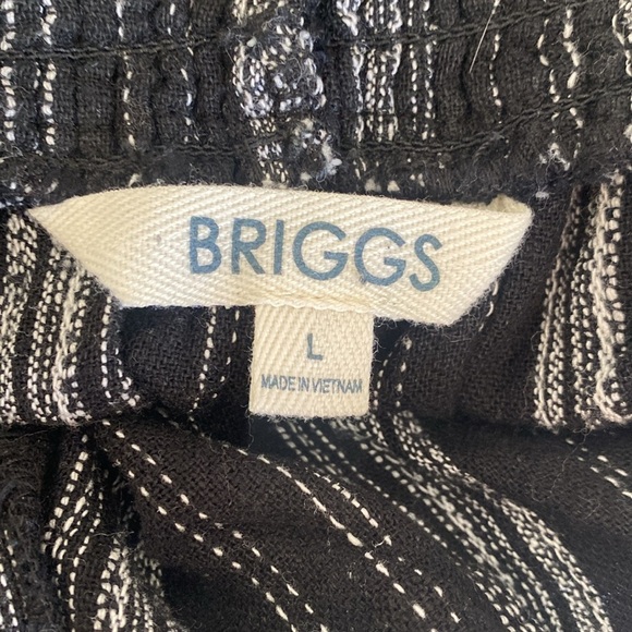 Briggs New York Black & white striped pull on shorts boho casual summer - Picture 2 of 2